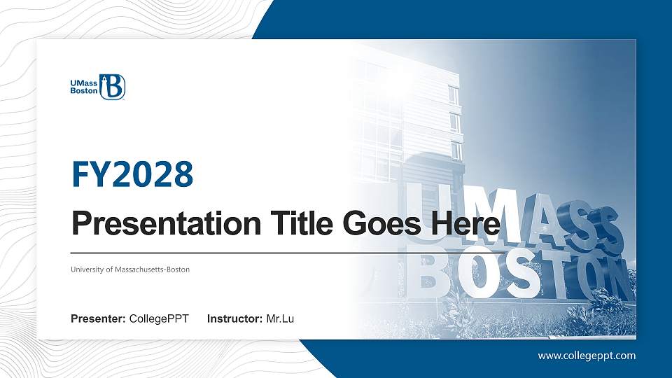 University of Massachusetts-Boston Academic Presentation/Research Findings Report PPT Template16:9 ratio PPT effect preview image