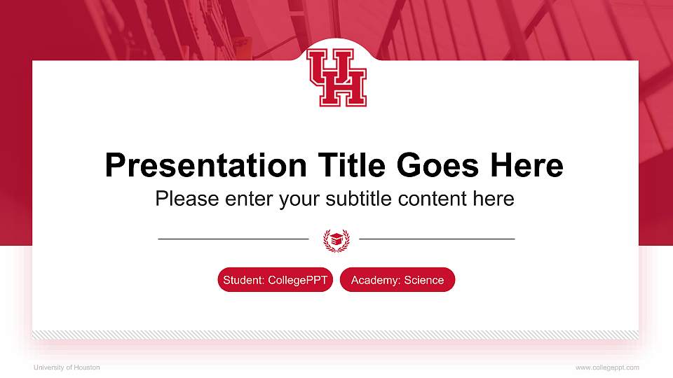University of Houston National Scholarship Defense PPT Template16:9 ratio PPT effect preview image