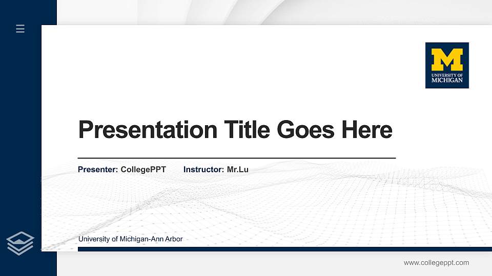 University of Michigan-Ann Arbor Thesis Proposal/Graduation Defense PPT Template16:9 ratio PPT effect preview image
