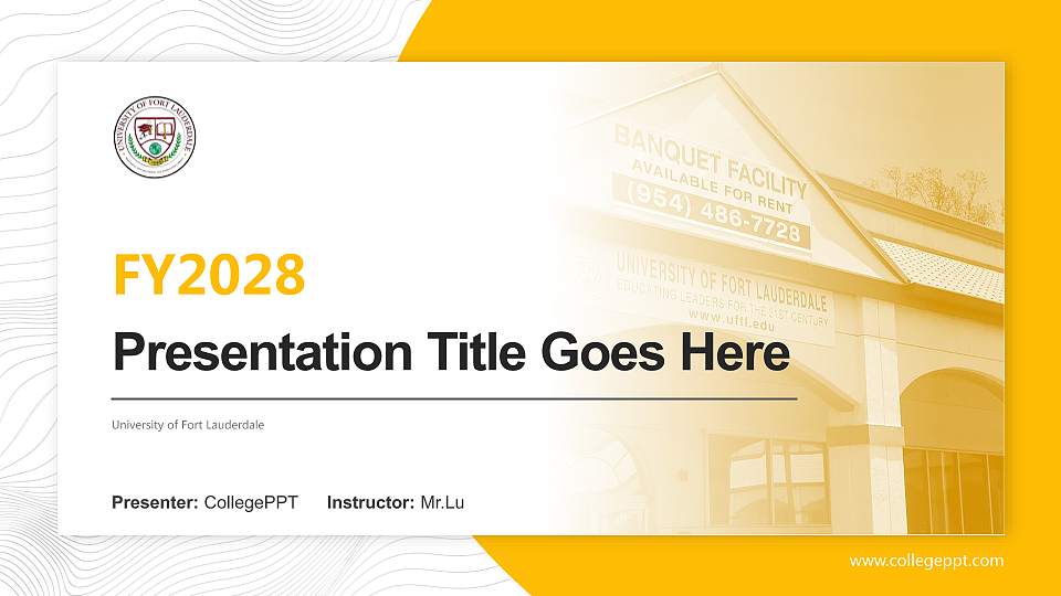 University of Fort Lauderdale Academic Presentation/Research Findings Report PPT Template16:9 ratio PPT effect preview image
