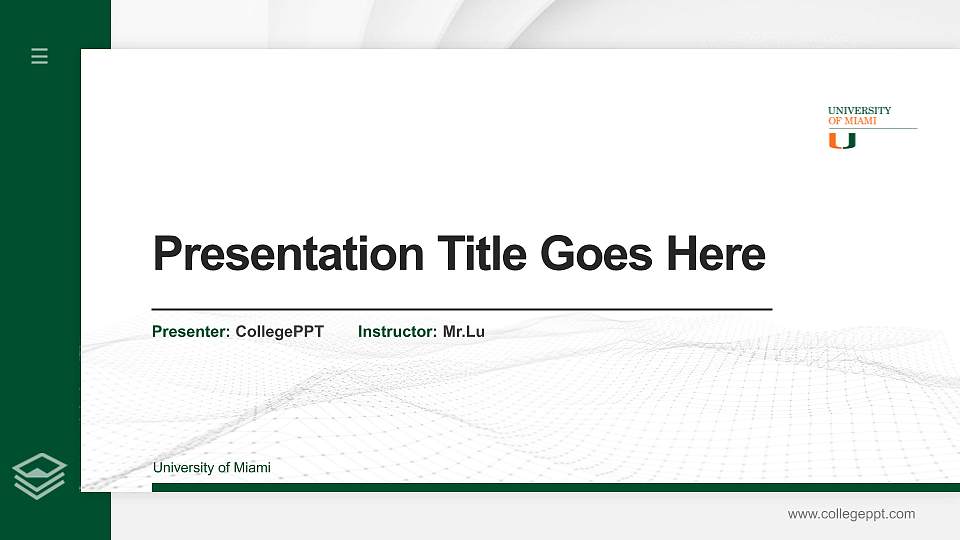 University of Miami Thesis Proposal/Graduation Defense PPT Template16:9 ratio PPT effect preview image