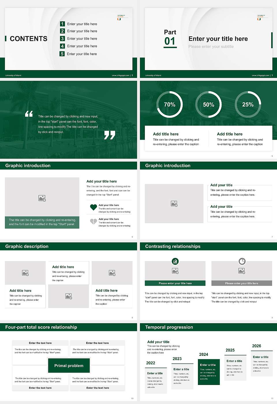 University of Miami Thesis Proposal/Graduation Defense PPT Template16:9 ratio PPT effect preview image2