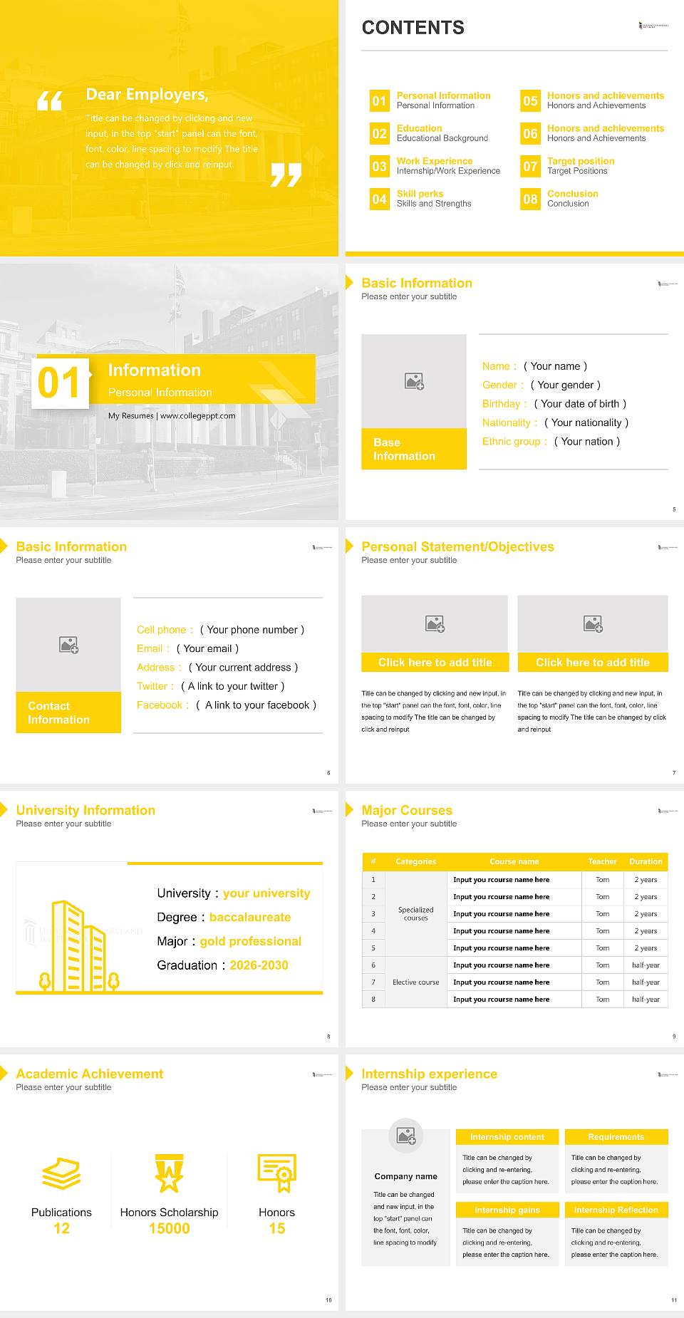University of Maryland, Baltimore Resume PPT Template4:3 ratio PPT effect preview image2