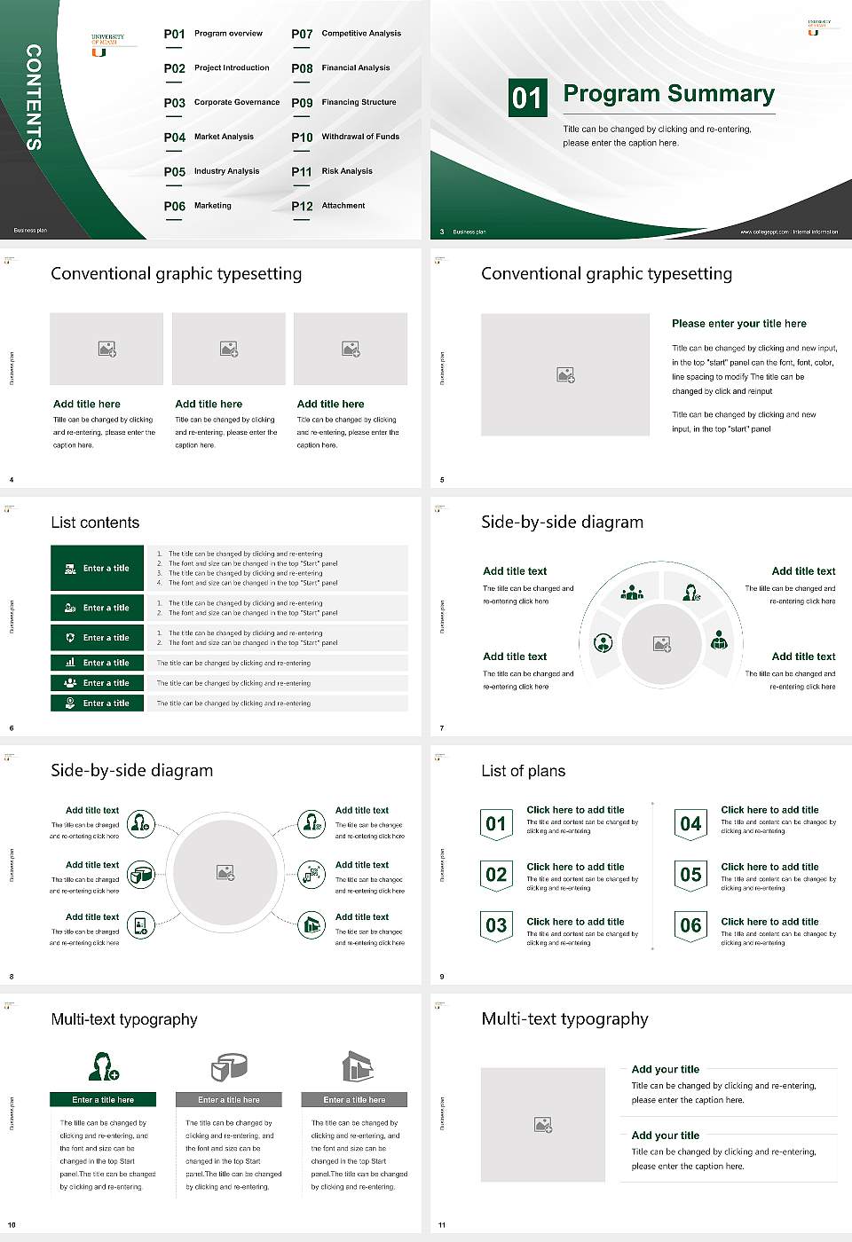 University of Miami Competition/Entrepreneurship Contest PPT Template16:9 ratio PPT effect preview image2