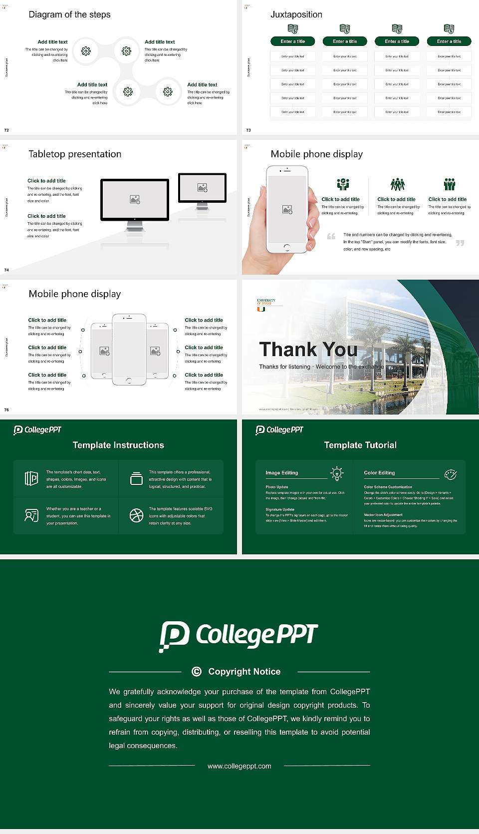 University of Miami Competition/Entrepreneurship Contest PPT Template16:9 ratio PPT effect preview image9