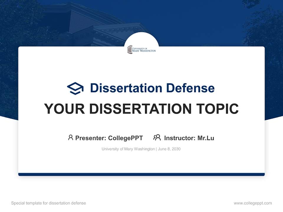 University of Mary Washington Graduation Thesis Defense PPT Template4:3 ratio PPT effect preview image7
