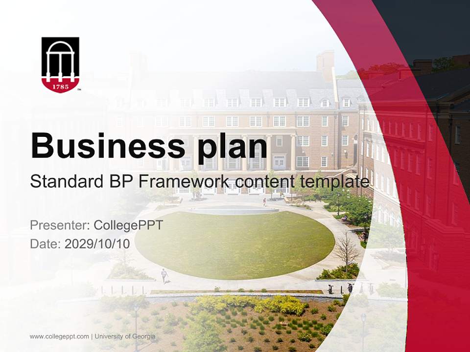 University of Georgia Competition/Entrepreneurship Contest PPT Template4:3 ratio PPT effect preview image9