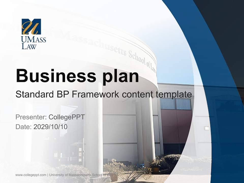 University of Massachusetts School of Law Competition/Entrepreneurship Contest PPT Template4:3 ratio PPT effect preview image9