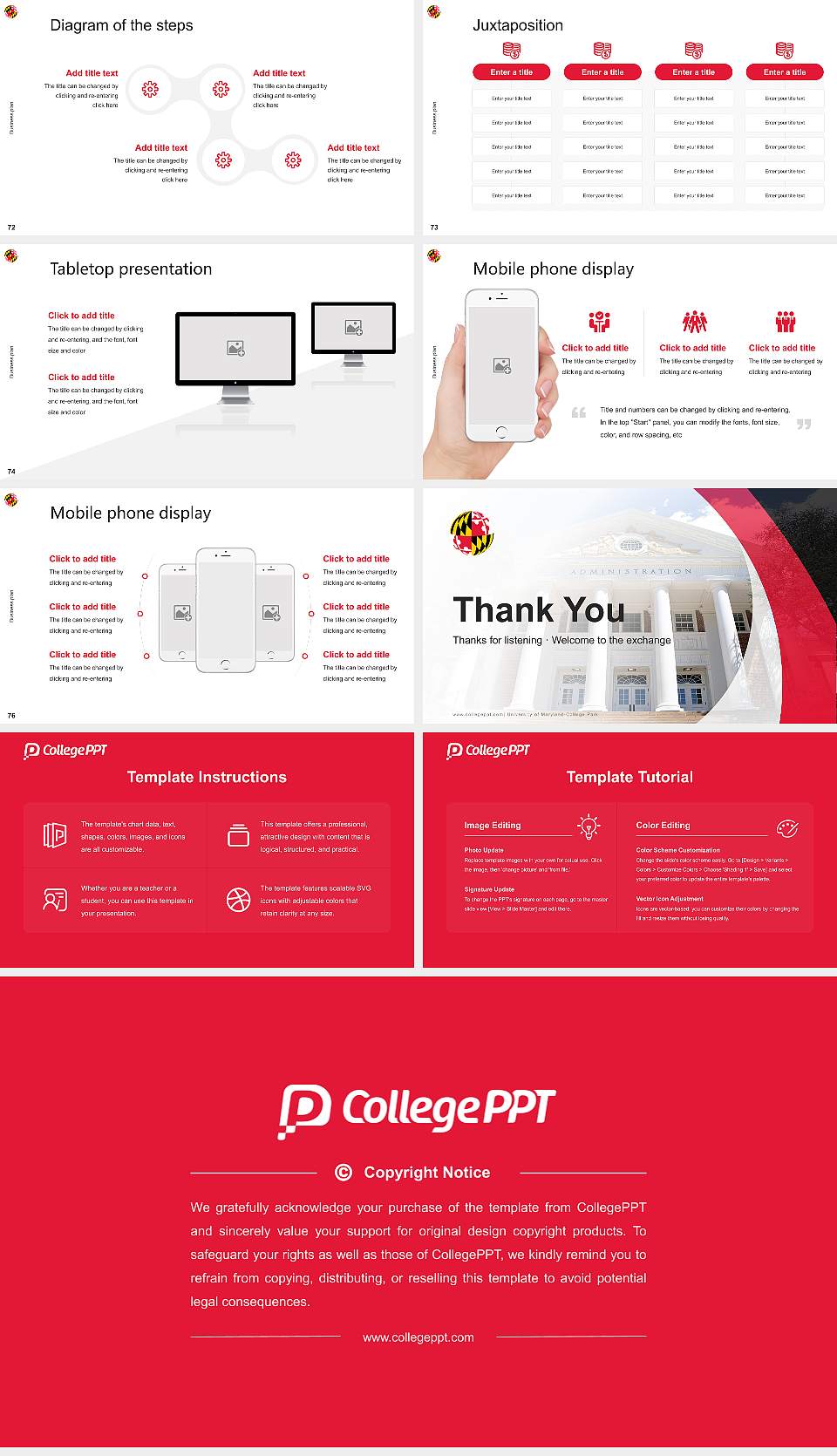 University of Maryland-College Park Competition/Entrepreneurship Contest PPT Template16:9 ratio PPT effect preview image9