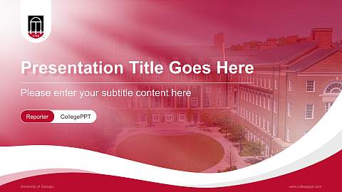 University of Georgia Lecture Sharing and Networking Event PPT Template