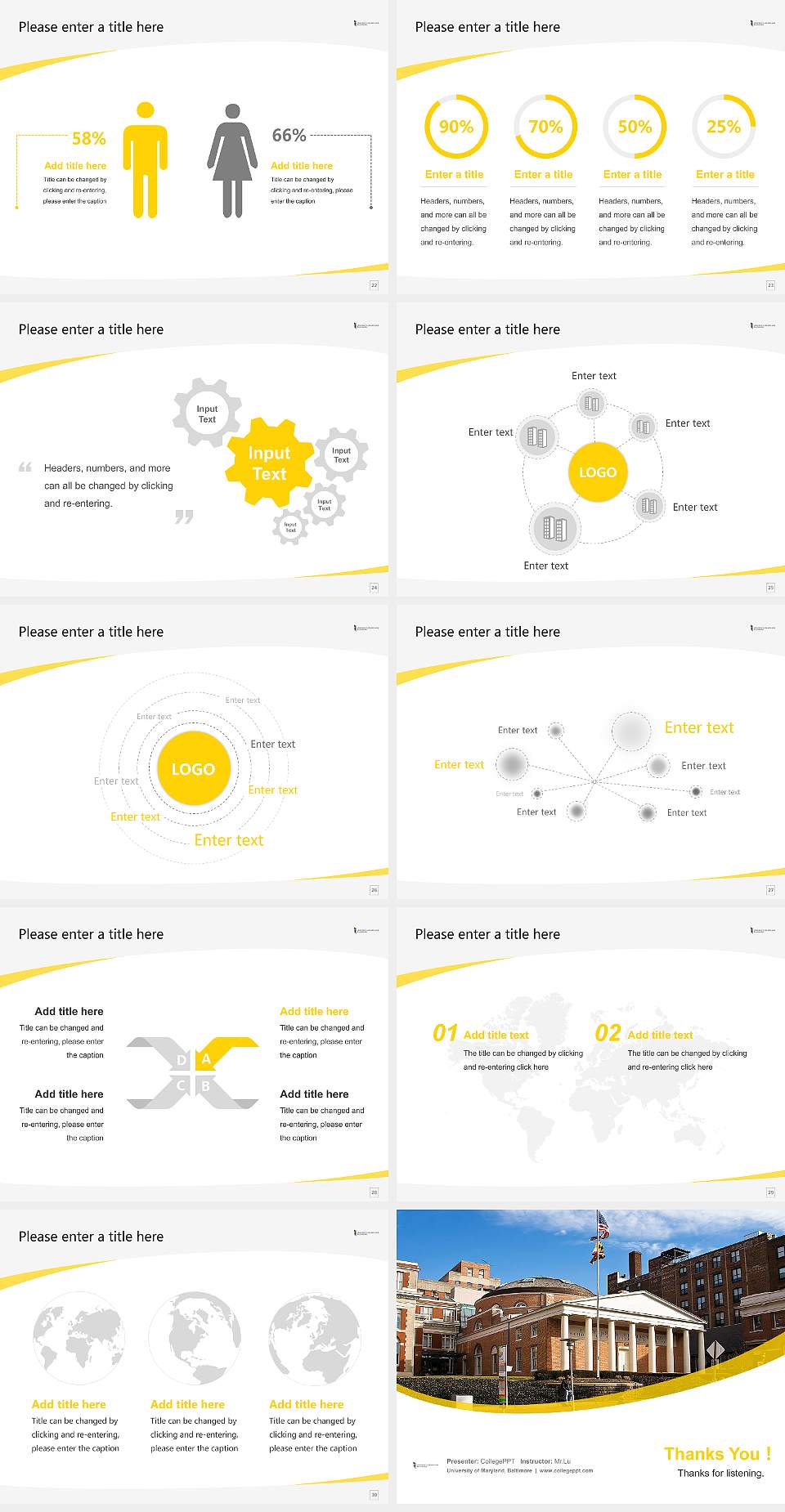 University of Maryland, Baltimore Course/Courseware Creation PPT Template4:3 ratio PPT effect preview image4