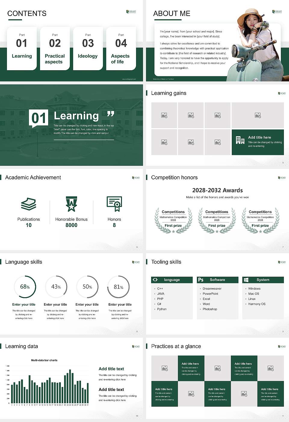 University of Maine at Fort Kent National Scholarship Defense PPT Template16:9 ratio PPT effect preview image2