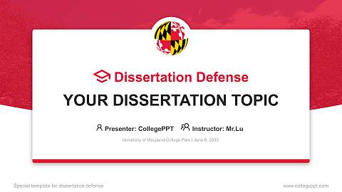 University of Maryland-College Park Graduation Thesis Defense PPT Template