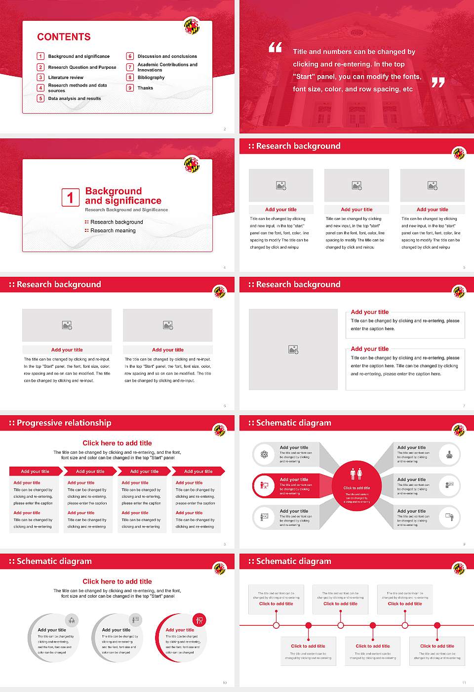 University of Maryland-College Park Graduation Thesis Defense PPT Template16:9 ratio PPT effect preview image2