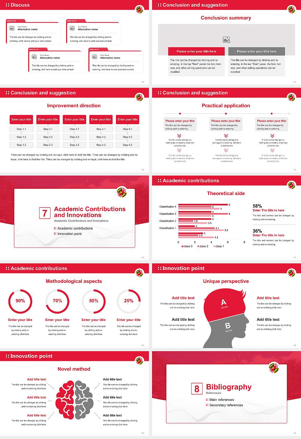 University of Maryland-College Park Graduation Thesis Defense PPT Template16:9 ratio PPT effect preview image6