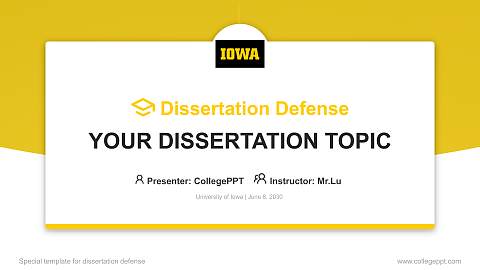 University of Iowa Graduation Thesis Defense PPT Template