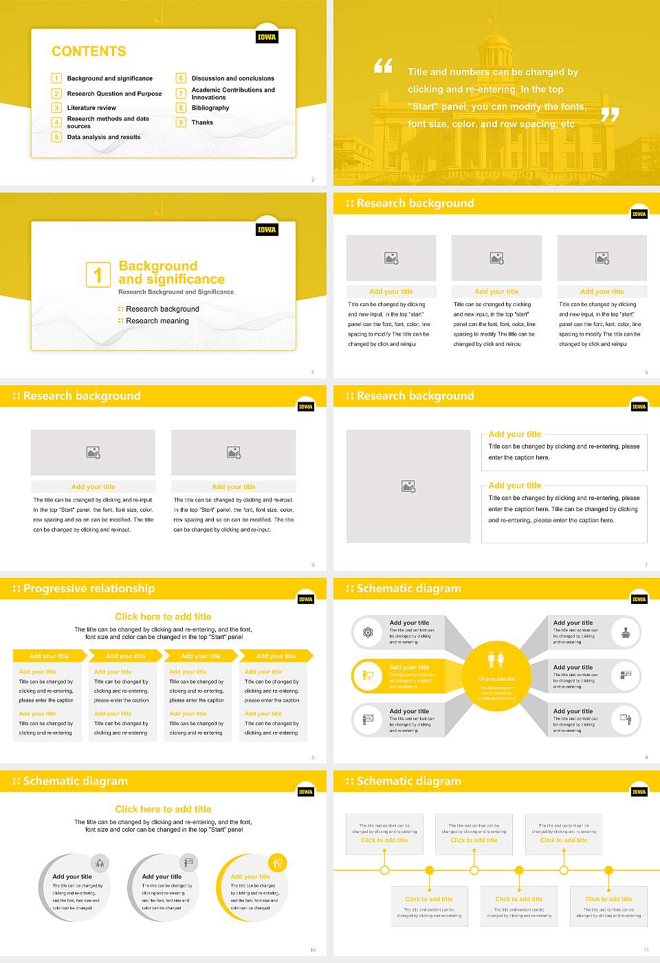 University of Iowa Graduation Thesis Defense PPT Template16:9 ratio PPT effect preview image2