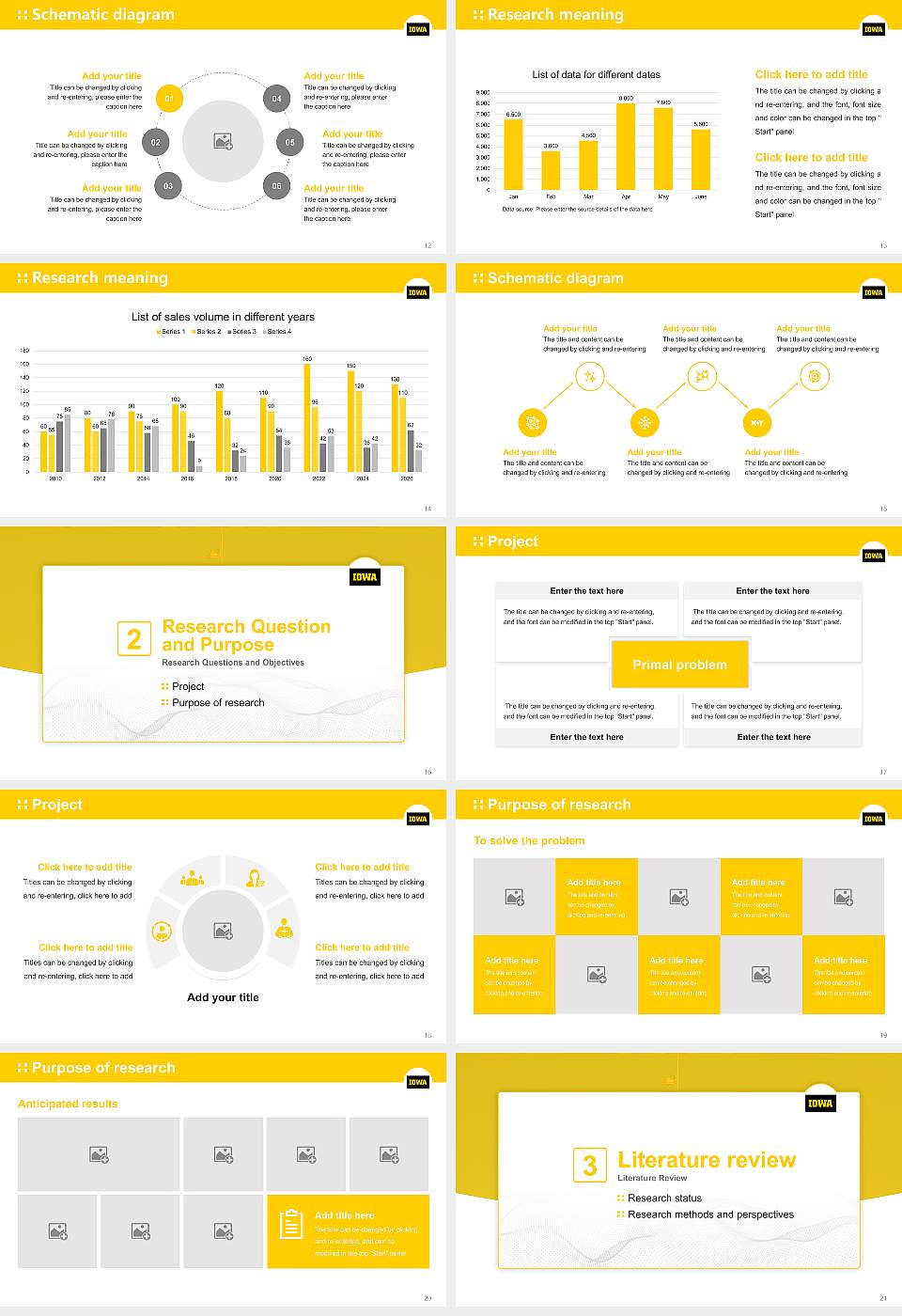 University of Iowa Graduation Thesis Defense PPT Template16:9 ratio PPT effect preview image3