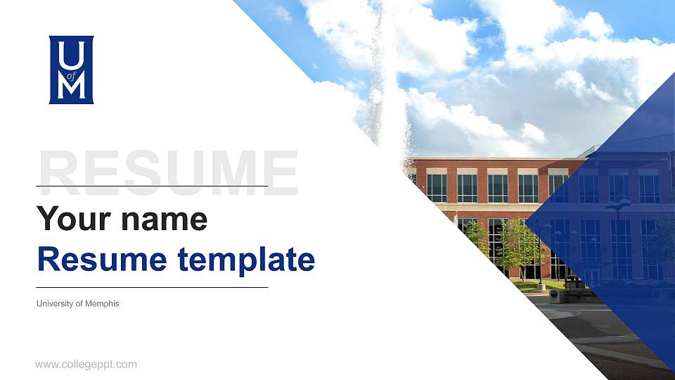 University of Memphis Resume PPT Template16:9 ratio PPT effect preview image