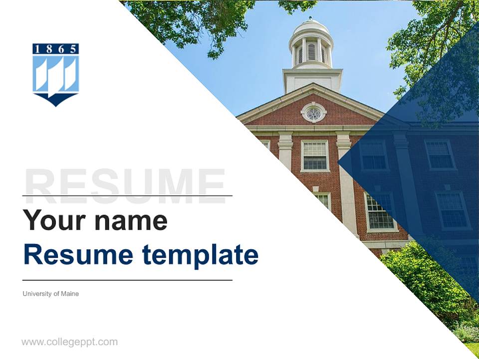 University of Maine Resume PPT Template4:3 ratio PPT effect preview image5