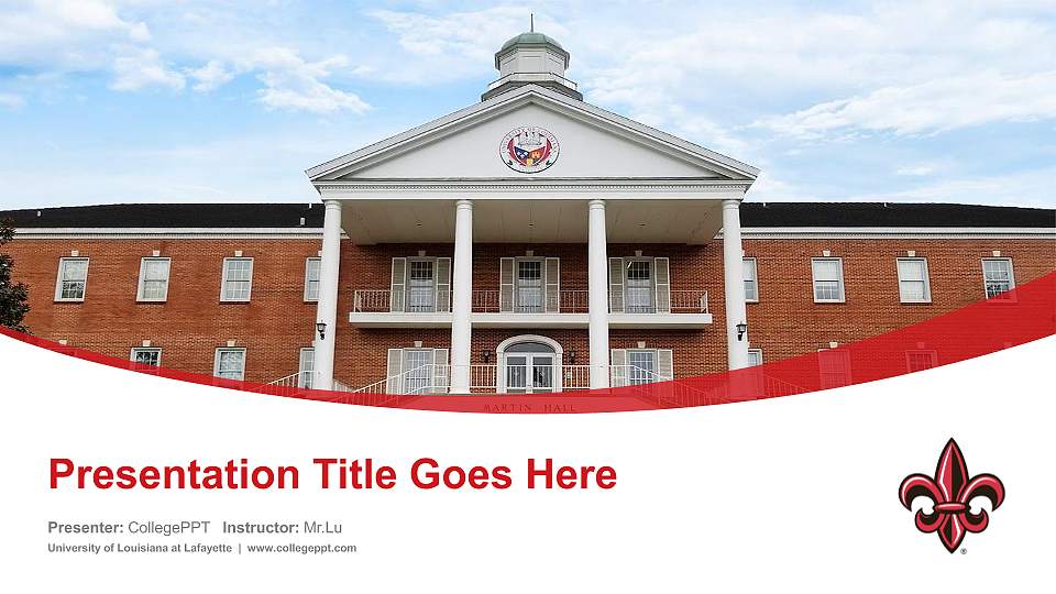 University of Louisiana at Lafayette Course/Courseware Creation PPT Template16:9 ratio PPT effect preview image