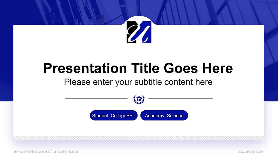 University of Massachusetts Chan Medical School National Scholarship Defense PPT Template16:9 ratio PPT effect preview image