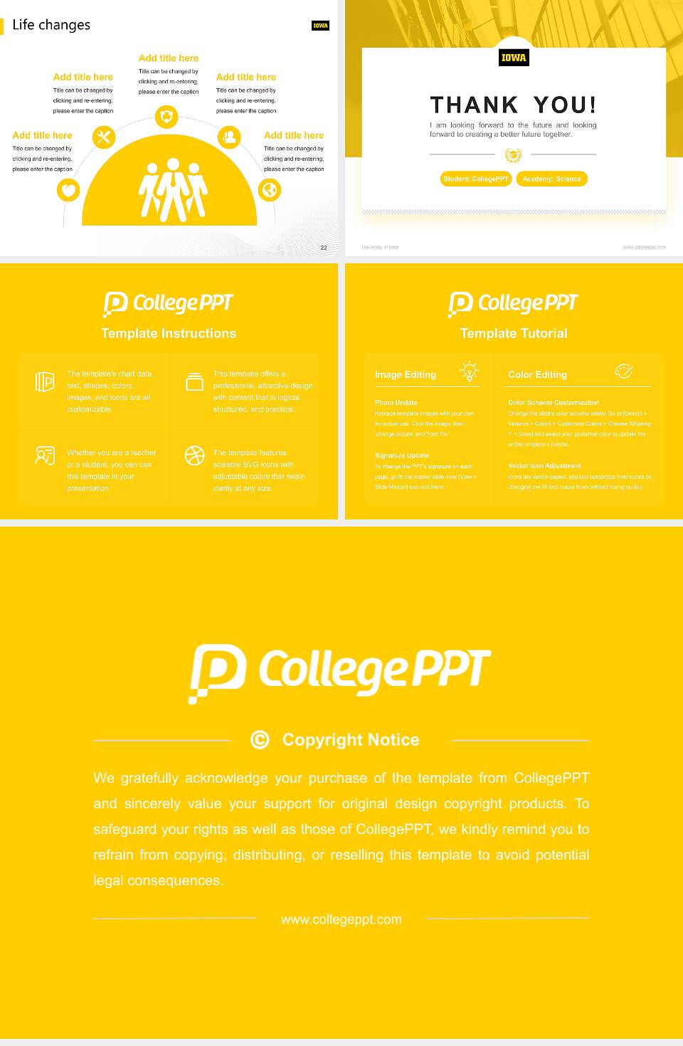 University of Iowa National Scholarship Defense PPT Template4:3 ratio PPT effect preview image4