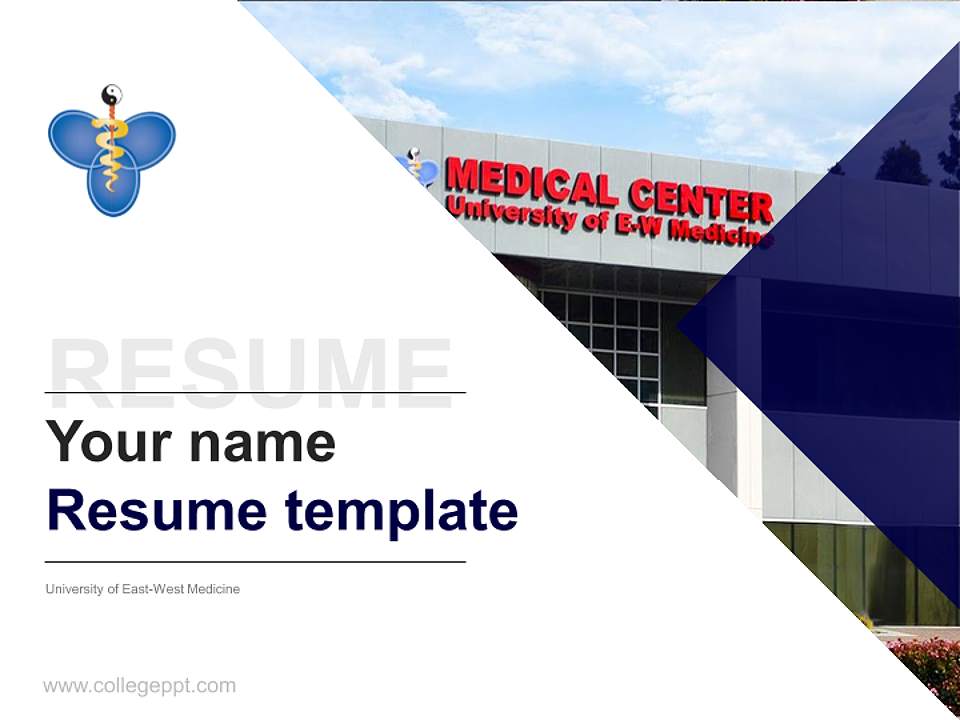 University of East-West Medicine Resume PPT Template4:3 ratio PPT effect preview image5