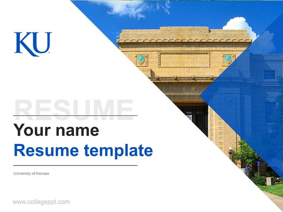 University of Kansas Resume PPT Template4:3 ratio PPT effect preview image5