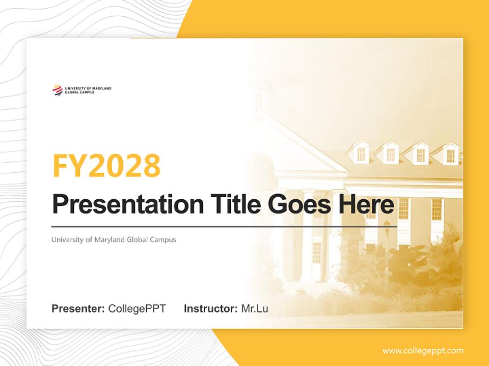 University of Maryland Global Campus Academic Presentation/Research Findings Report PPT Template4:3 ratio PPT effect preview image5