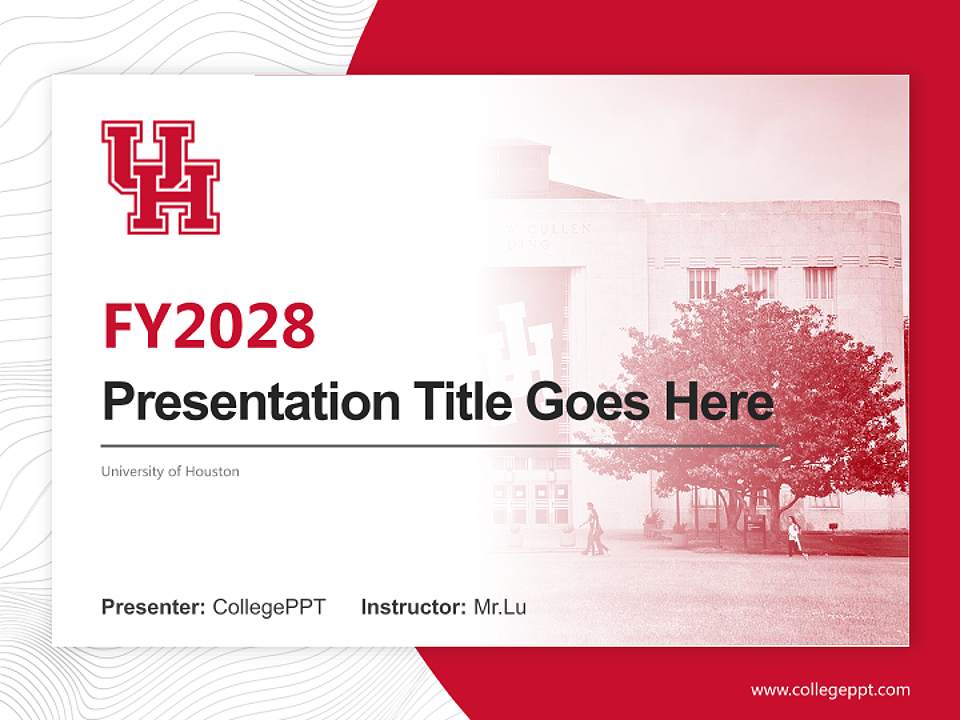 University of Houston Academic Presentation/Research Findings Report PPT Template4:3 ratio PPT effect preview image5