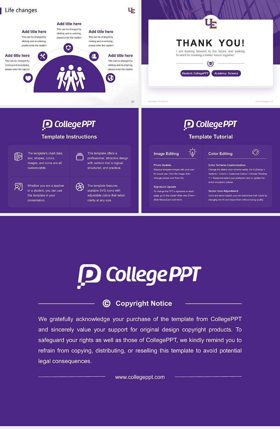 University of Evansville National Scholarship Defense PPT Template4:3 ratio PPT effect preview image4