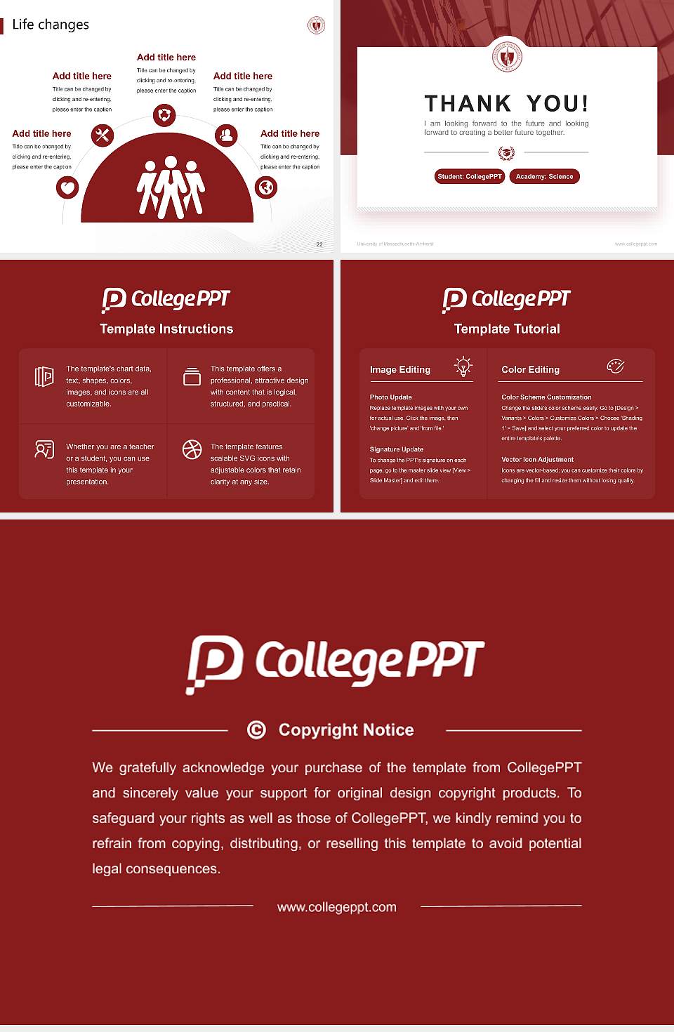 University of Massachusetts-Amherst National Scholarship Defense PPT Template4:3 ratio PPT effect preview image4