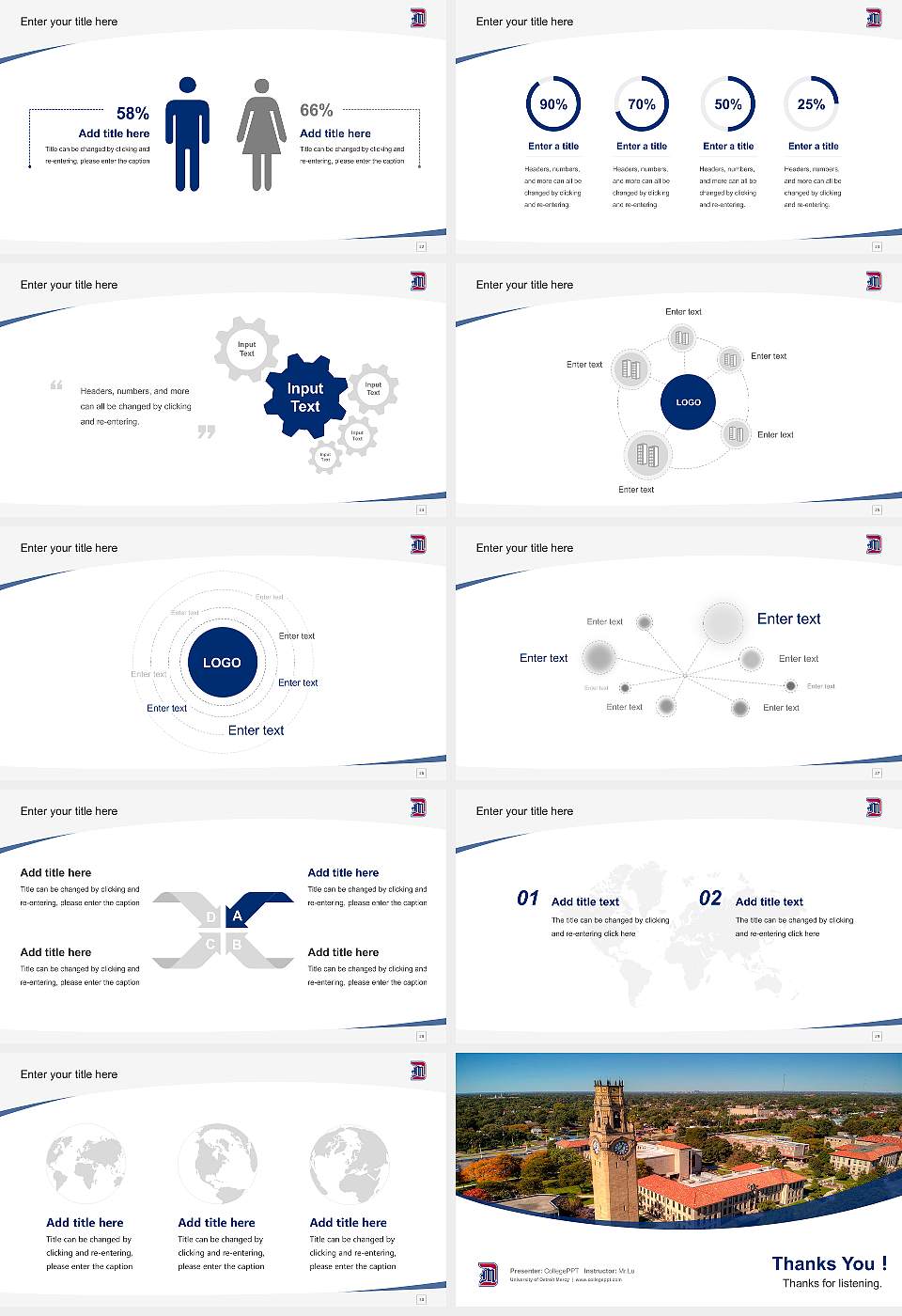 University of Detroit Mercy Course/Courseware Creation PPT Template16:9 ratio PPT effect preview image4