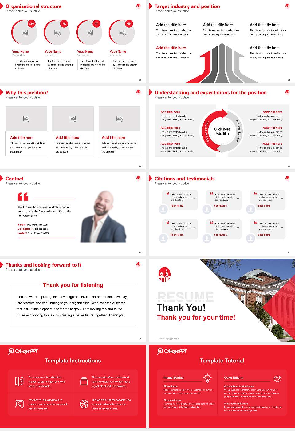 University of Lynchburg Resume PPT Template16:9 ratio PPT effect preview image4