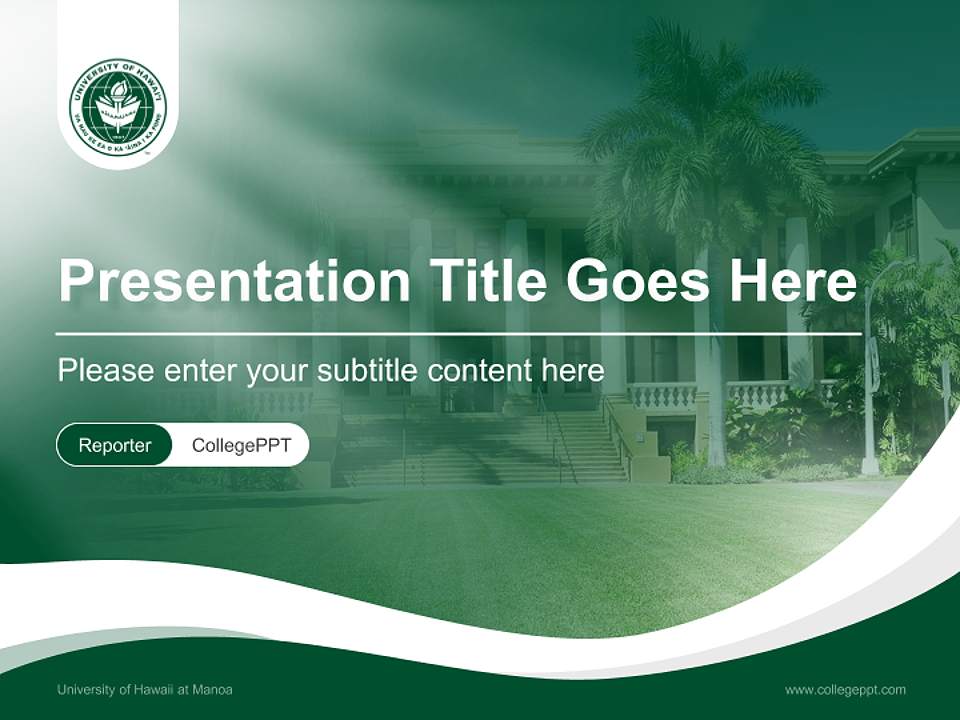 University of Hawaii at Manoa Lecture Sharing and Networking Event PPT Template4:3 ratio PPT effect preview image4