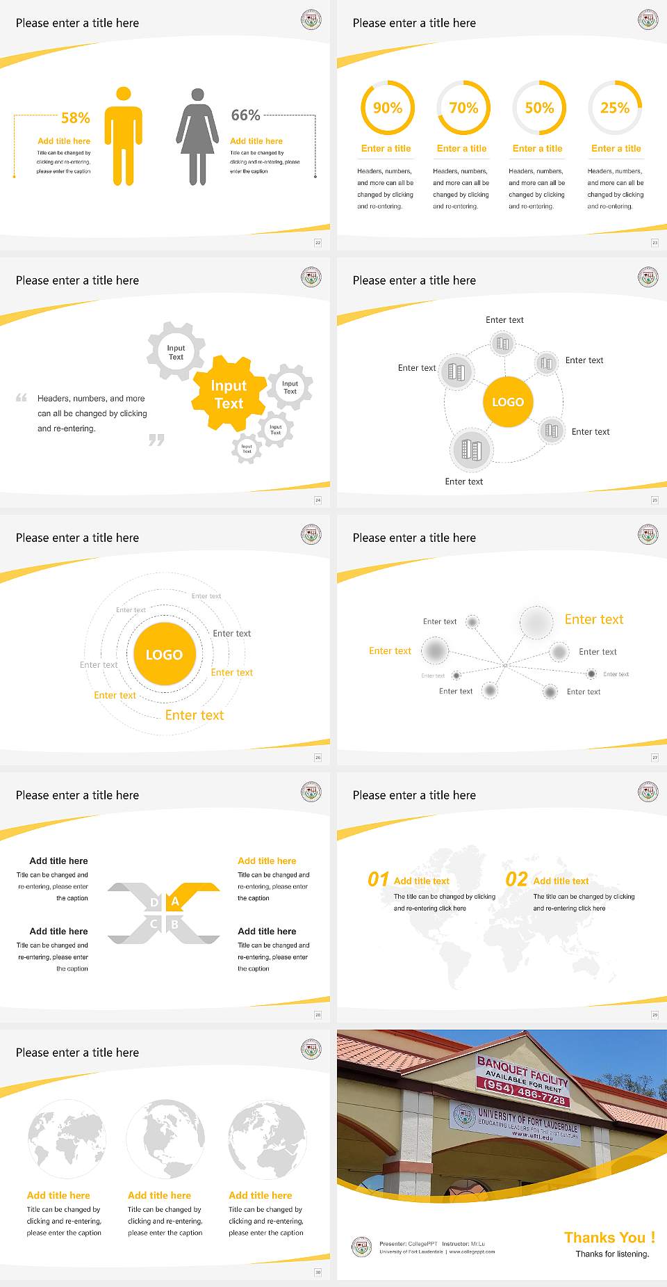 University of Fort Lauderdale Course/Courseware Creation PPT Template4:3 ratio PPT effect preview image4
