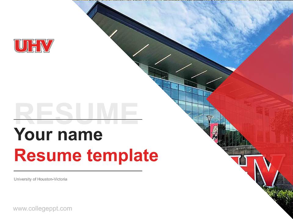 University of Houston-Victoria Resume PPT Template4:3 ratio PPT effect preview image5