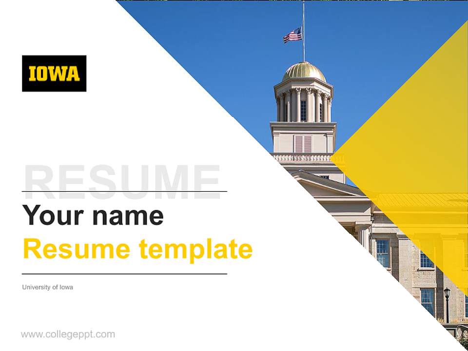 University of Iowa Resume PPT Template4:3 ratio PPT effect preview image5