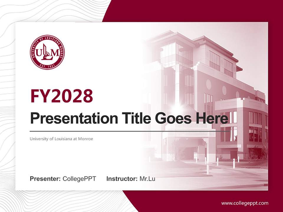 University of Louisiana at Monroe Academic Presentation/Research Findings Report PPT Template4:3 ratio PPT effect preview image5