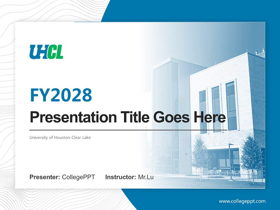 University of Houston-Clear Lake Academic Presentation/Research Findings Report PPT Template4:3 ratio PPT effect preview image5