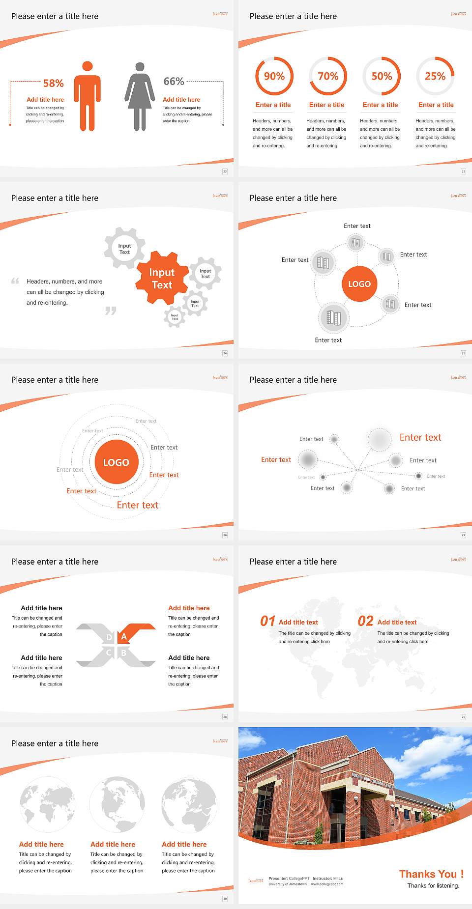 University of Jamestown Course/Courseware Creation PPT Template4:3 ratio PPT effect preview image4