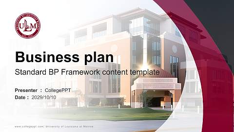 University of Louisiana at Monroe Competition/Entrepreneurship Contest PPT Template