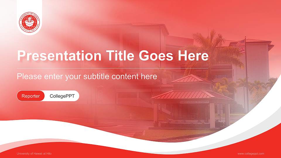 University of Hawaii at Hilo Lecture Sharing and Networking Event PPT Template16:9 ratio PPT effect preview image