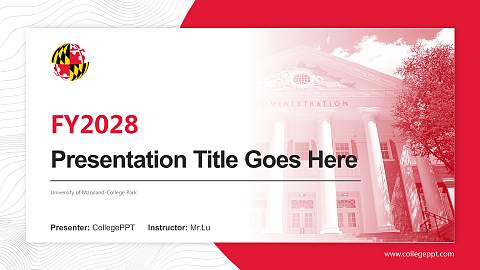 University of Maryland-College Park Academic Presentation/Research Findings Report PPT Template