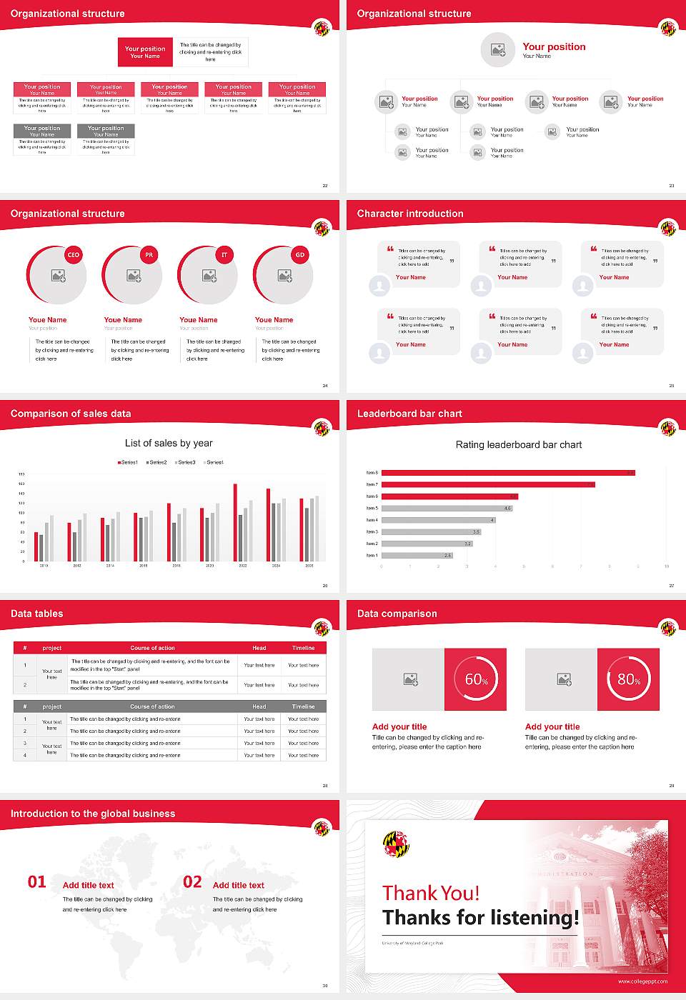 University of Maryland-College Park Academic Presentation/Research Findings Report PPT Template16:9 ratio PPT effect preview image4