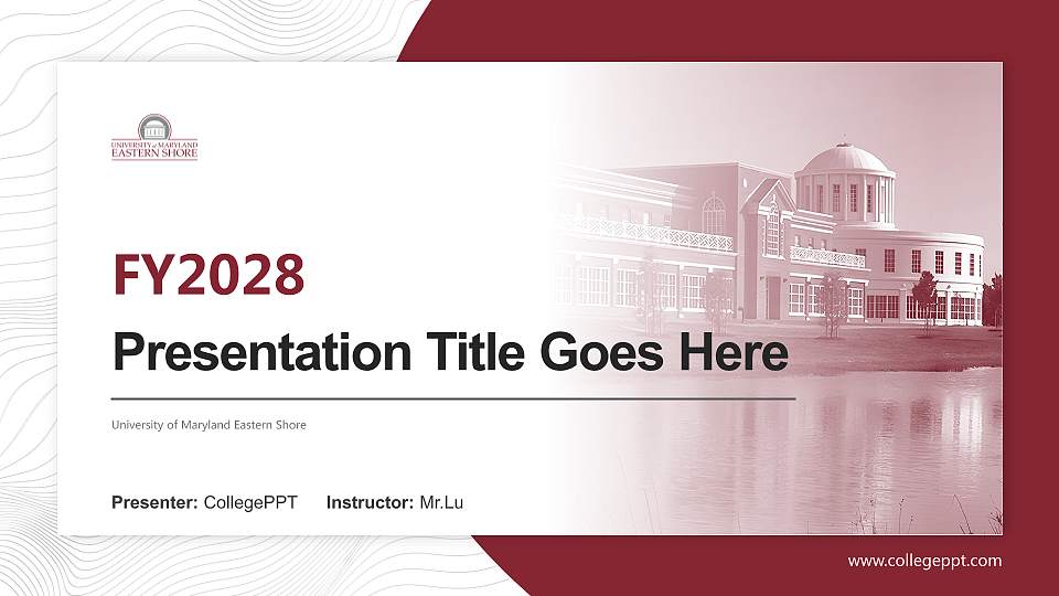 University of Maryland Eastern Shore Academic Presentation/Research Findings Report PPT Template16:9 ratio PPT effect preview image