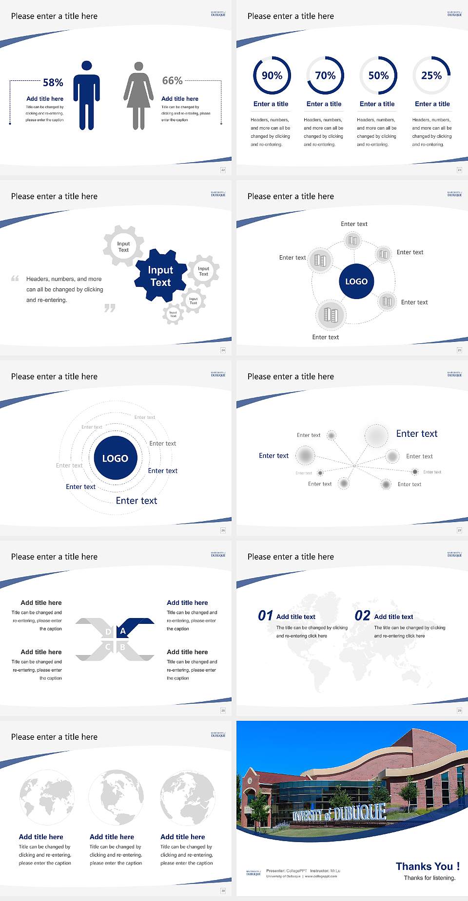 University of Dubuque Course/Courseware Creation PPT Template4:3 ratio PPT effect preview image4