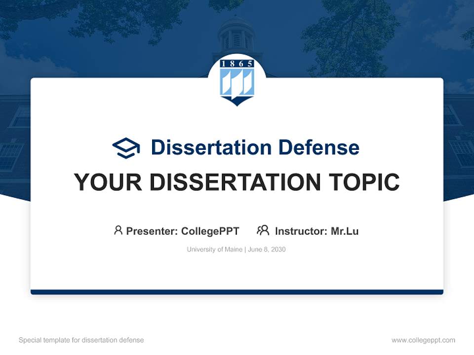 University of Maine Graduation Thesis Defense PPT Template4:3 ratio PPT effect preview image7