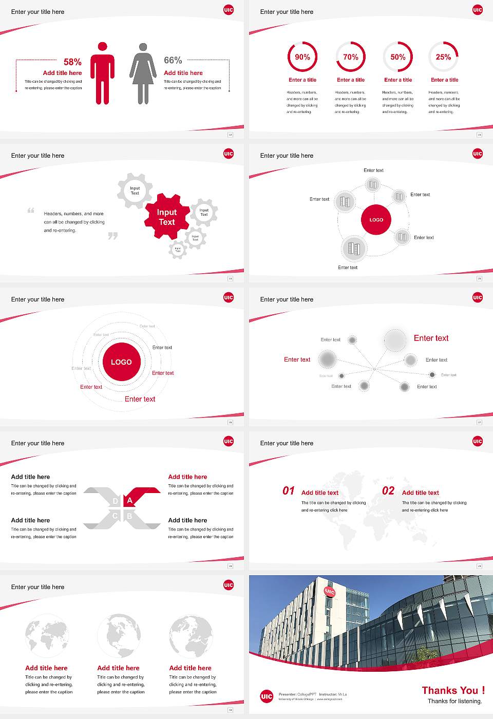University of Illinois Chicago Course/Courseware Creation PPT Template16:9 ratio PPT effect preview image4